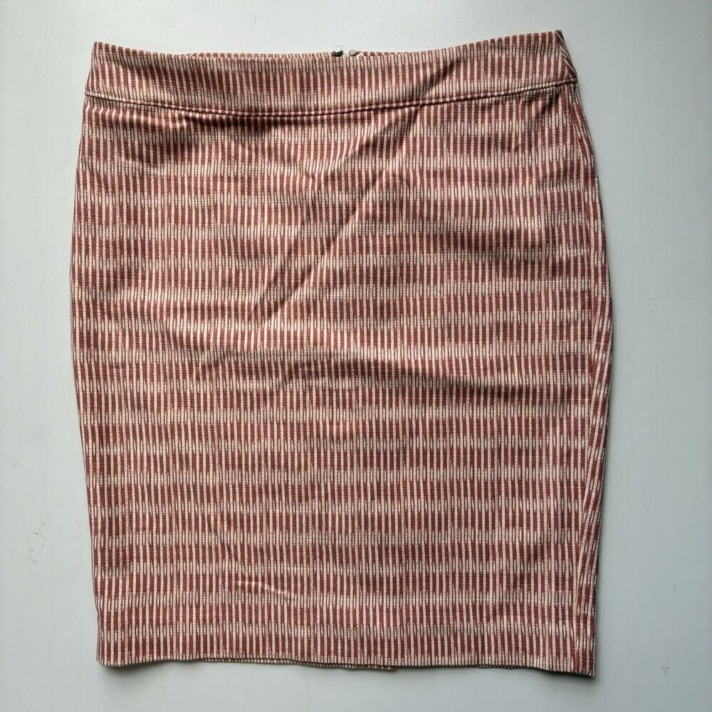 New Ann Taylor LOFT Pencil Skirt Size 12 Pink Coral Cream Office Business Career
